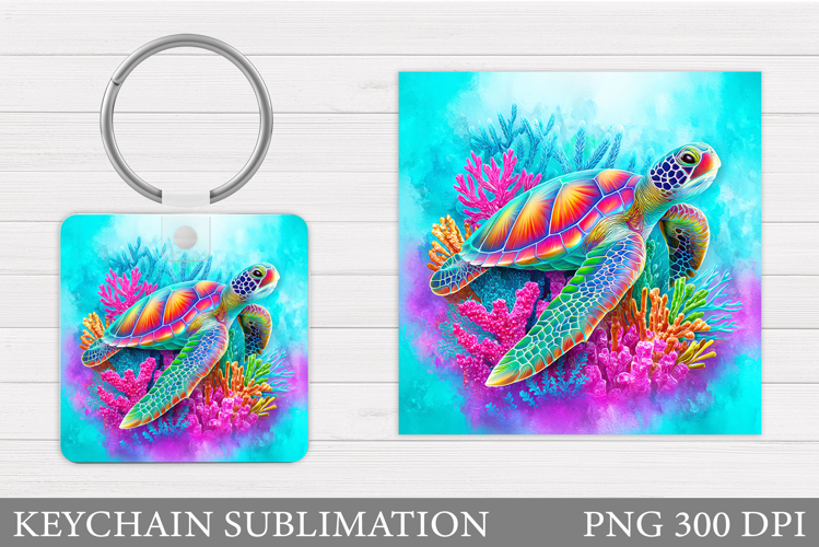 Turtle Keychain Sublimation. Sea Turtle Sublimation