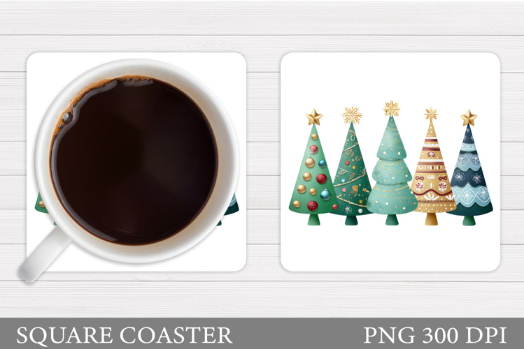 Christmas Tree Coaster Sublimation. Christmas Coaster Design