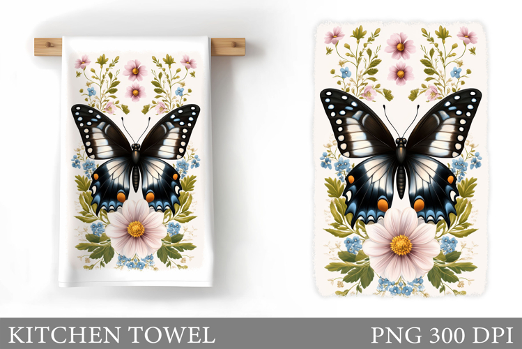 Butterfly Kitchen Towel Design. Butterfly Sublimation