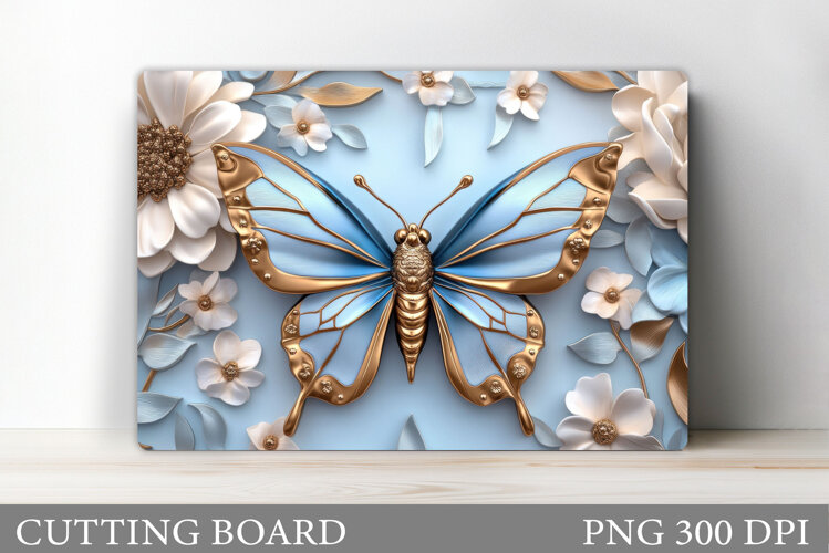 Butterfly Cutting Board. Flower Cutting Board Sublimation example image 1