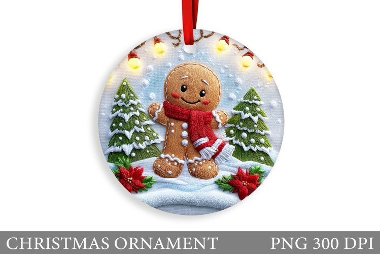 Gingerbread Christmas Ornament. Cute Raccoon Sublimation