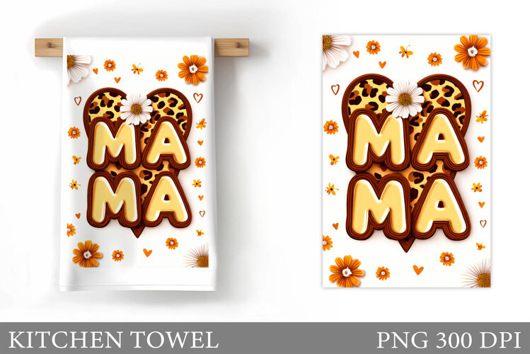 Mother's Day Kitchen Towel Design. Mother's Day Sublimation example image 1