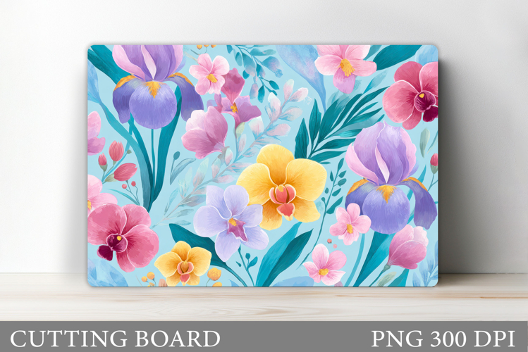 Flowers Cutting Board. Floral Cutting Board Sublimation example image 1