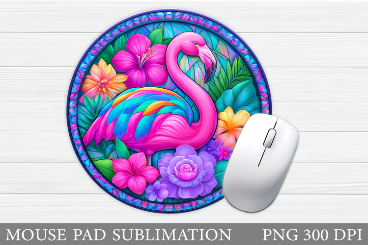 Flamingo Mouse Pad Design. Flowers Mouse Pad Sublimation