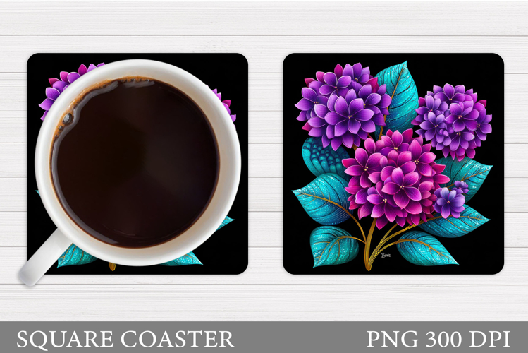 Floral Coaster Sublimation. Flowers Coaster Design