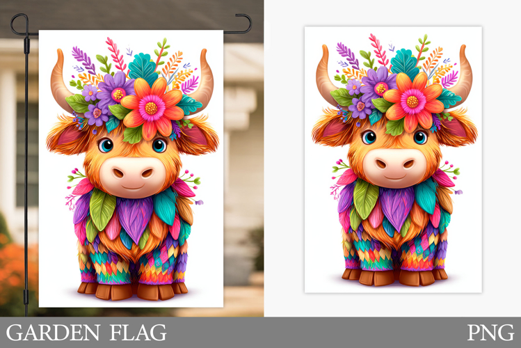 Cute Cow Garden Flag Design. Cute Cow Sublimation