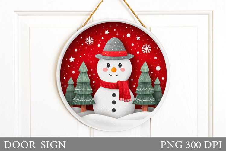 Christmas Snowman Door Sign. Christmas Door Sign Sublimation