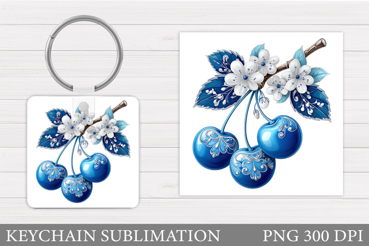 Cherry Keychain Design. Cherries Keychain Sublimation