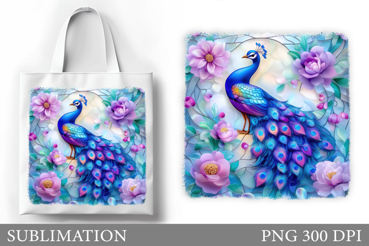 Peacock Tote Bag Sublimation. Peacock Sublimation