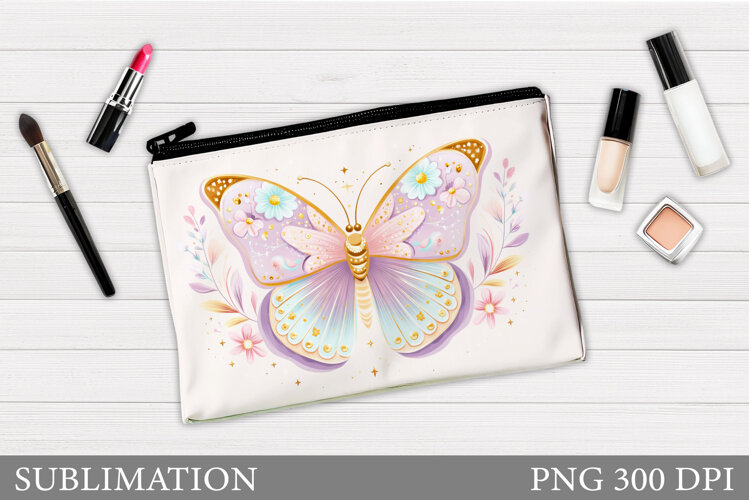 Butterfly Cosmetics Bag Design. Butterflly Sublimation example image 1