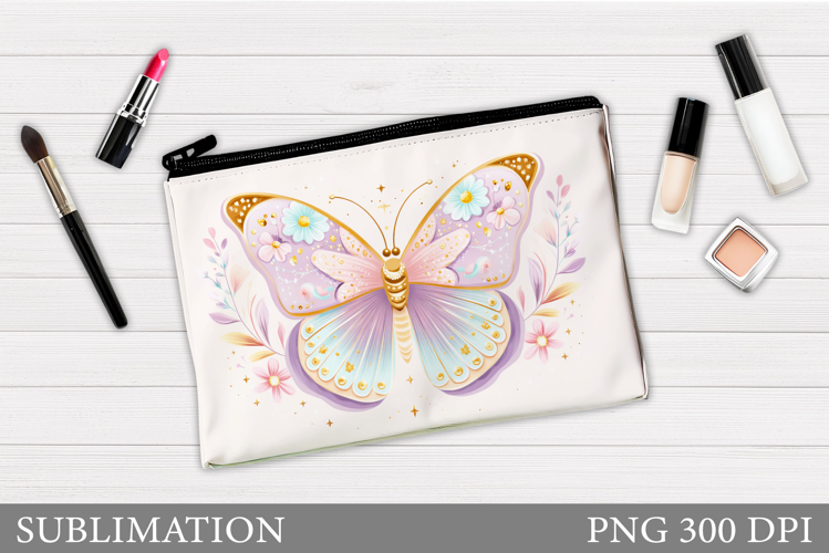 Butterfly Cosmetics Bag Design. Butterflly Sublimation