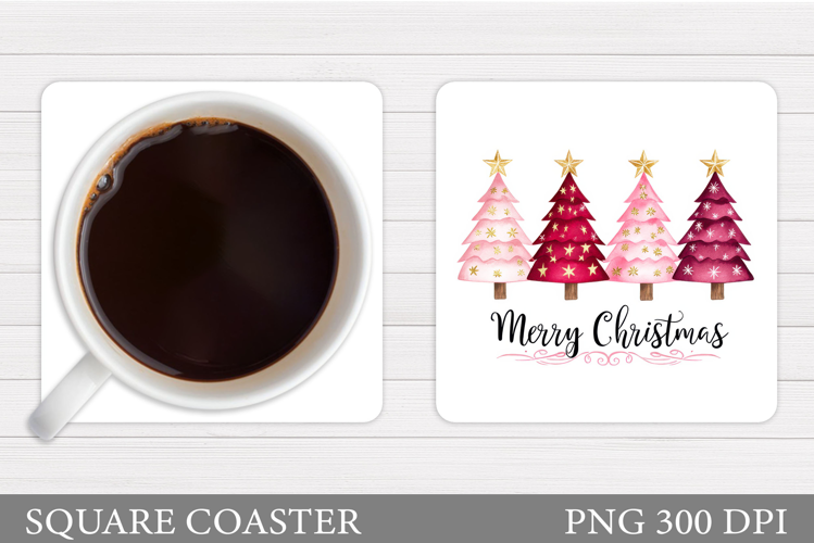 Christmas Tree Coaster Sublimation. Christmas Coaster Design