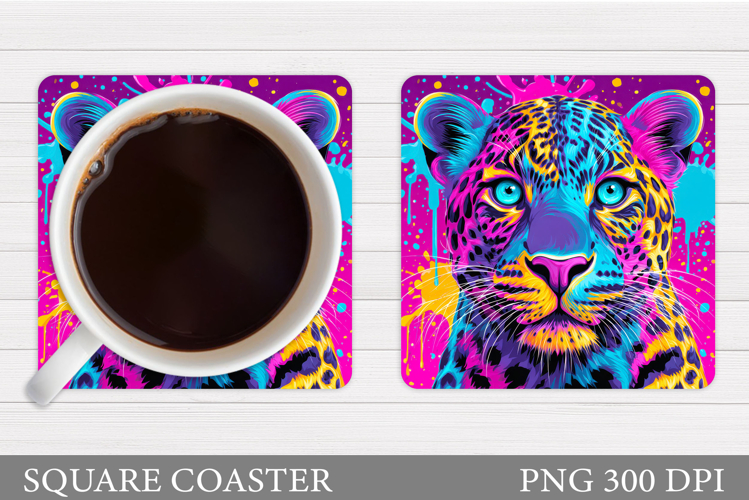 Leopard Coaster Design. Leopard Sublimation