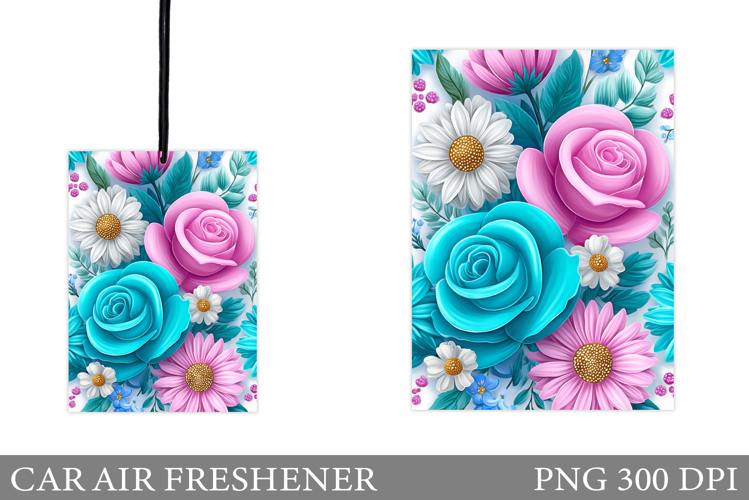 Flowers Car Air Freshener. Car Air Freshener Sublimation