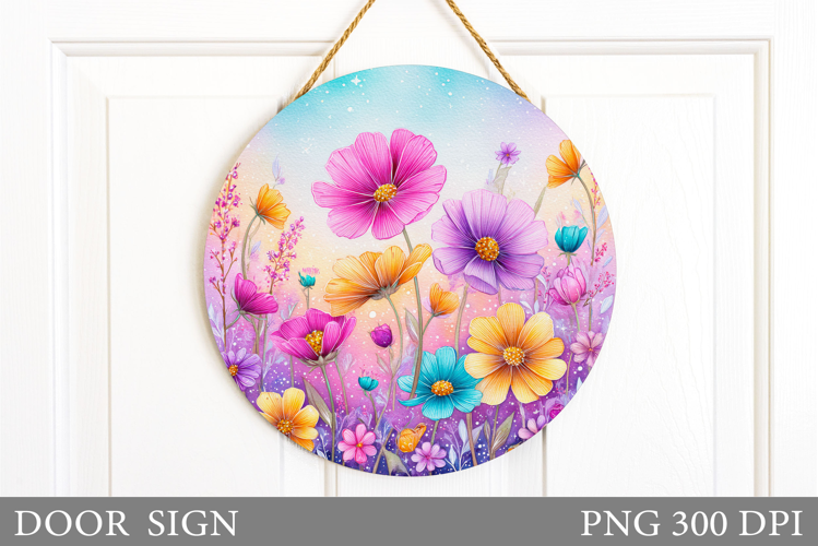 Wildflowers Door Sign. Flowers Door Sign Design