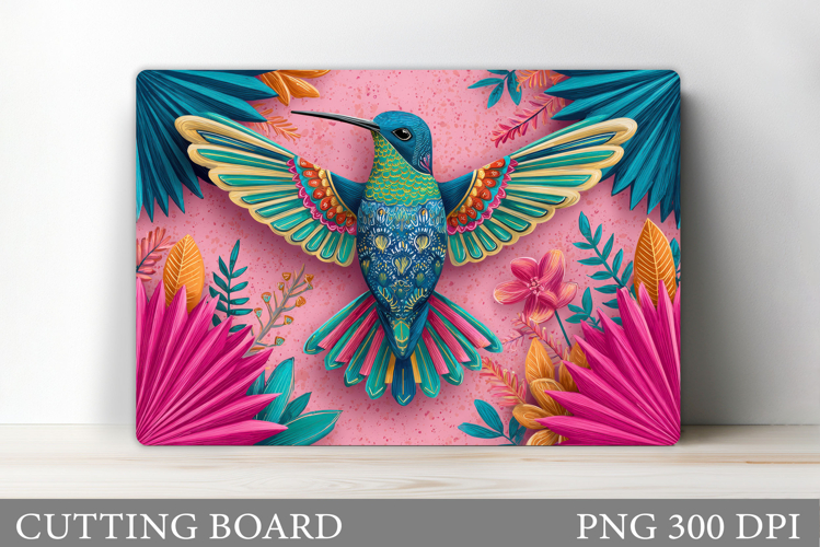 Hummingbird Cutting Board. Flowers Kitchen Cutting Board