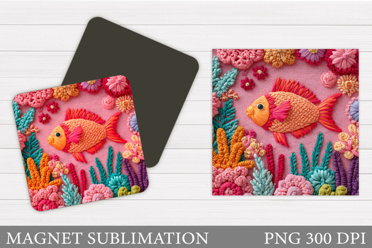 Fish Magnet Design. Fish Square Magnet Sublimation