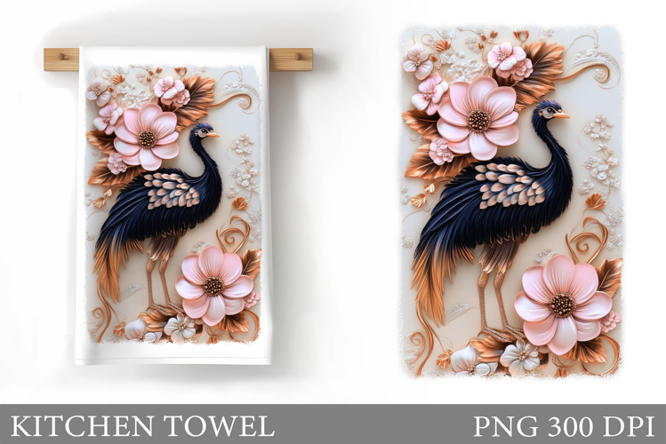 Ostrich Kitchen Towel Design. Ostrich Sublimation