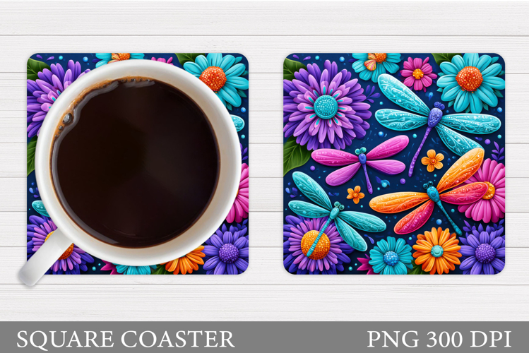 Dragonflies Coaster Design. Dragonflies Sublimation
