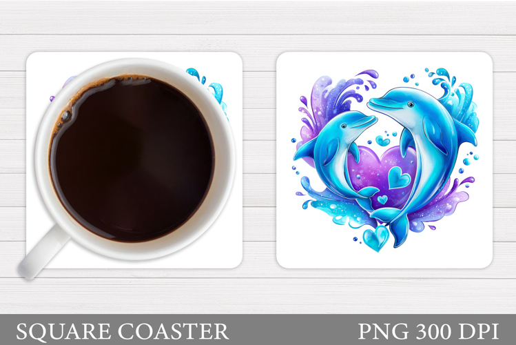 Dolphins Coaster Sublimation. Dolphin Coaster Design