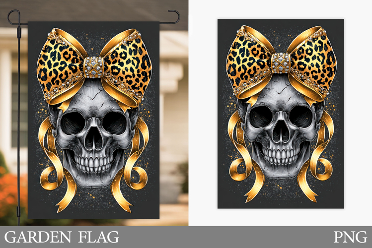 Skull Garden Flag Sublimation. Halloween Garden Flag Design