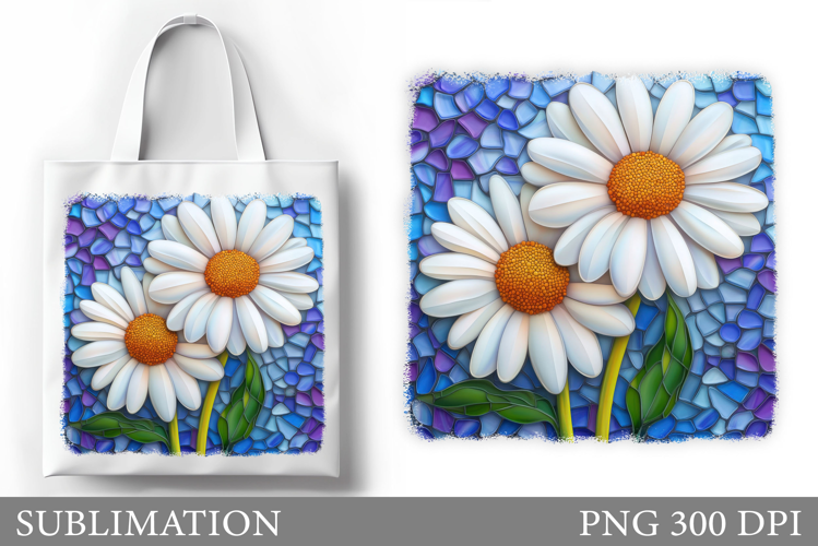 Daisy Flowers Tote Bag. Flowers Sublimation