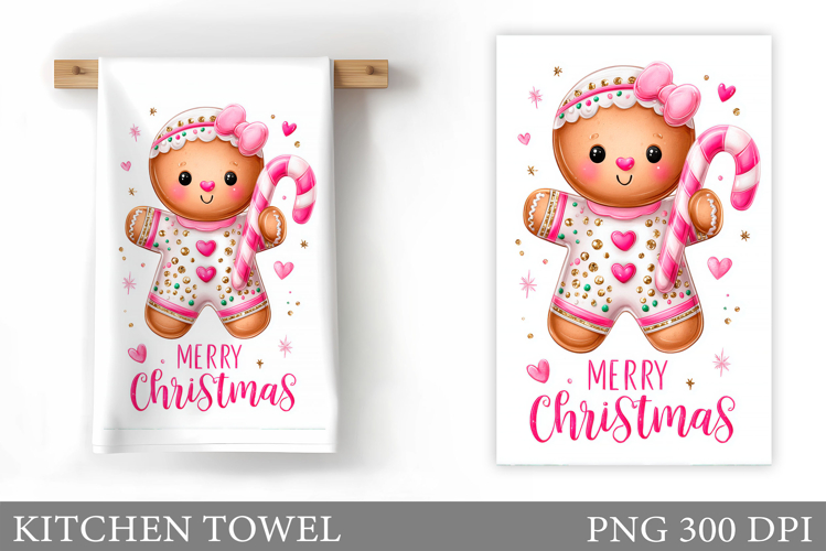 Gingerbread Kitchen Towel. Christmas Kitchen Towel Design