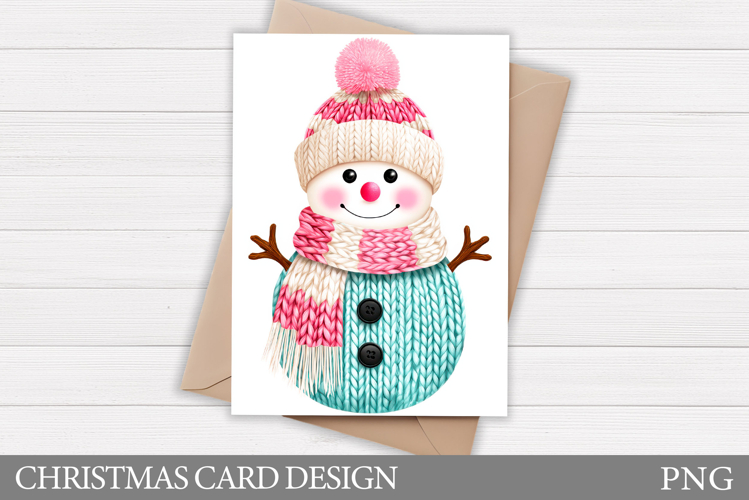 Cute Snowman Card Design. Christmas Card Printable
