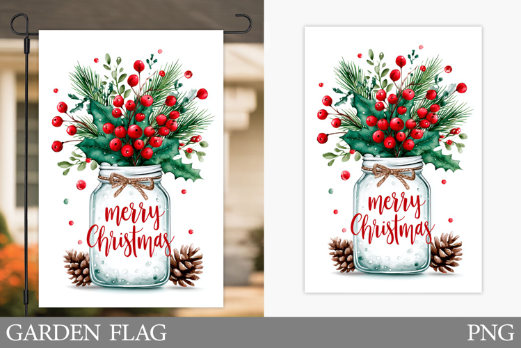 Christmas Garden Flag Design. Christmas Sublimation