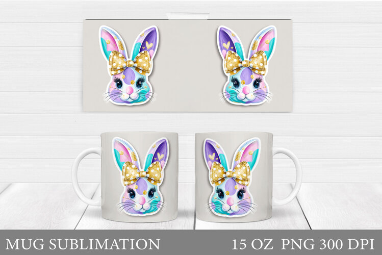 Cute Bunny Mug Design. Cute Bunny Sublimation example image 1