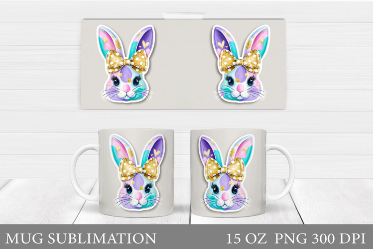 Cute Bunny Mug Design. Cute Bunny Sublimation