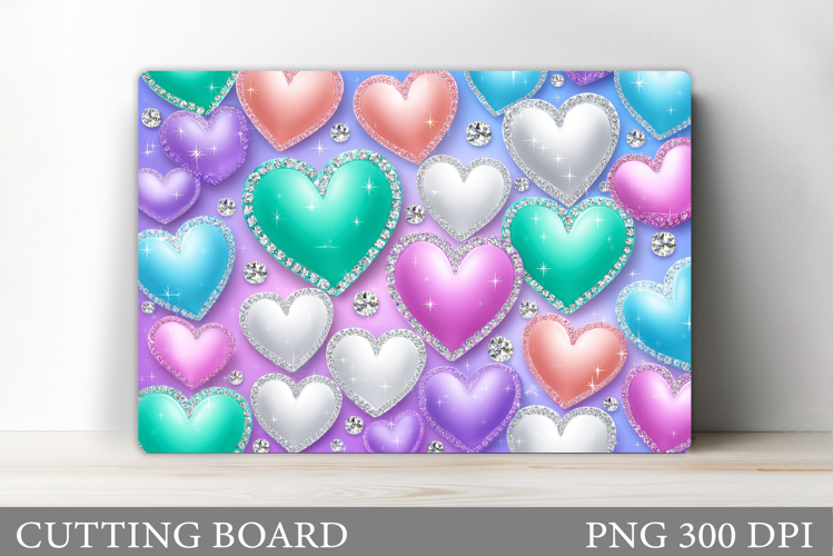 Hearts Cutting Board Design. Valentines Cutting Board