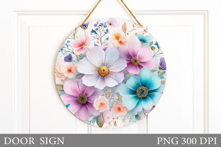 Flowers Door Sign Design. Wildflowers Door Sign Sublimation