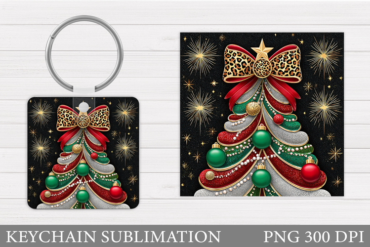 Christmas Tree Keychain. Christmas Keychain Sublimation
