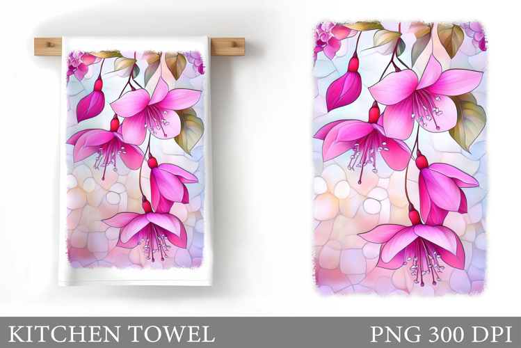 Flowers Kitchen Towel. Floral Kitchen Towel Sublimation