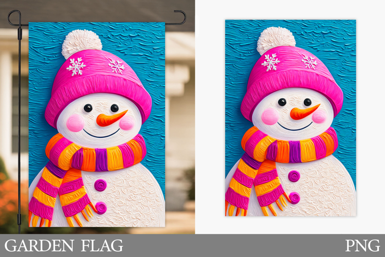 Snowman Garden Flag. Christmas Garden Flag Sublimation