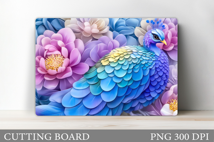Peacock Cutting Board Design. Peacock Sublimation