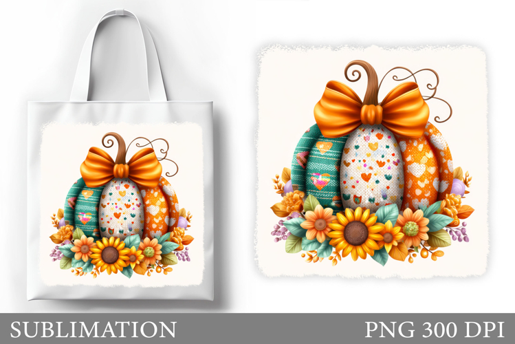 Fall Pumpkin Tote Bag Sublimation. Fall Tote Bag Design