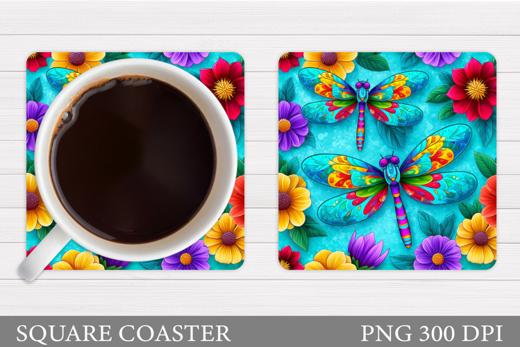 Dragonflies Coaster Design. Dragonflies Sublimation