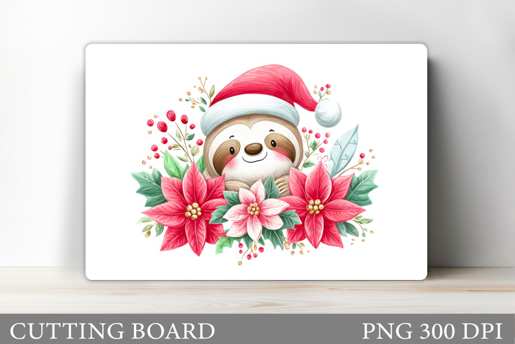 Christmas Sloth Cutting Board. Christmas Cutting Board