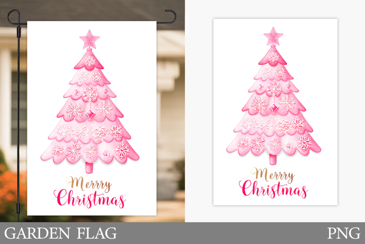 Christmas Tree Garden Flag. Merry Christmas Garden Flag