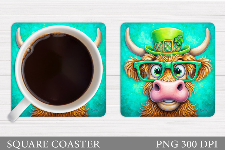 St Patrick Cow Coaster. St Patrick Coaster Sublimation