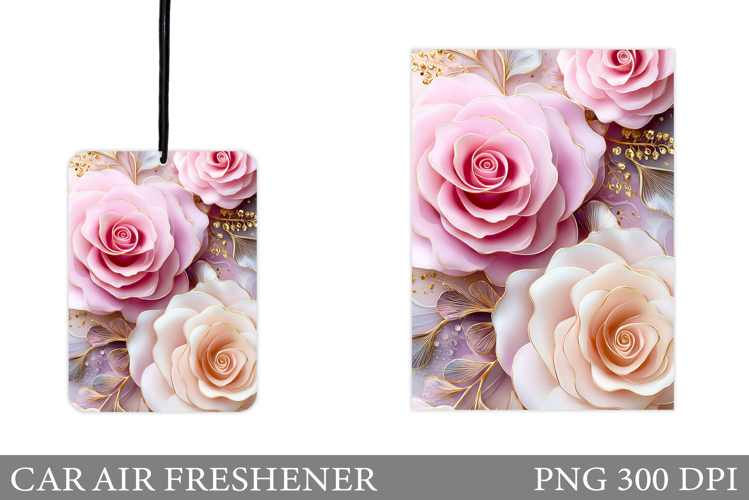 Roses Car Air Freshener. Flowers Car Air Freshener Design