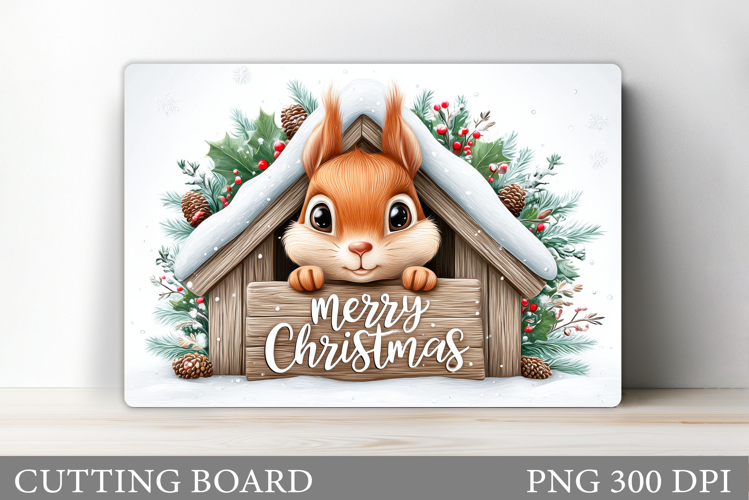 Christmas Squirrel Cutting Board. Christmas Cutting Board