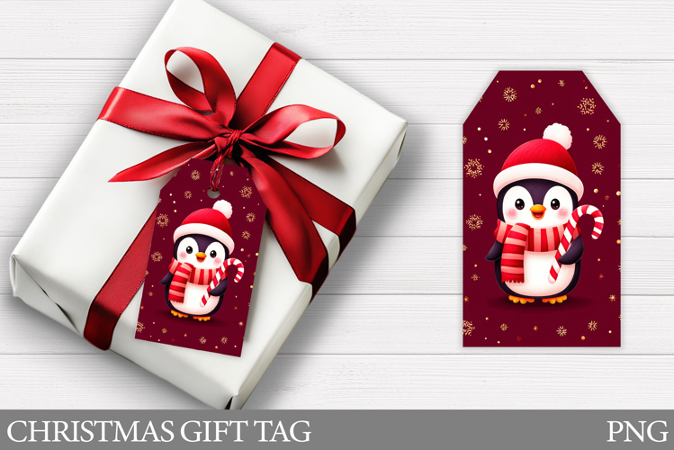 Christmas Penguin Gift Tag. Christmas Gift Tag Design