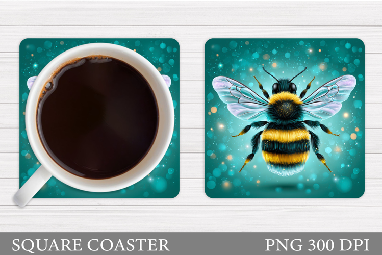 Bee Coaster Design. Bee Sublimation