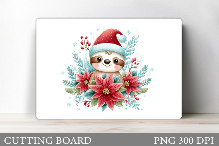 Christmas Sloth Cutting Board. Christmas Cutting Board