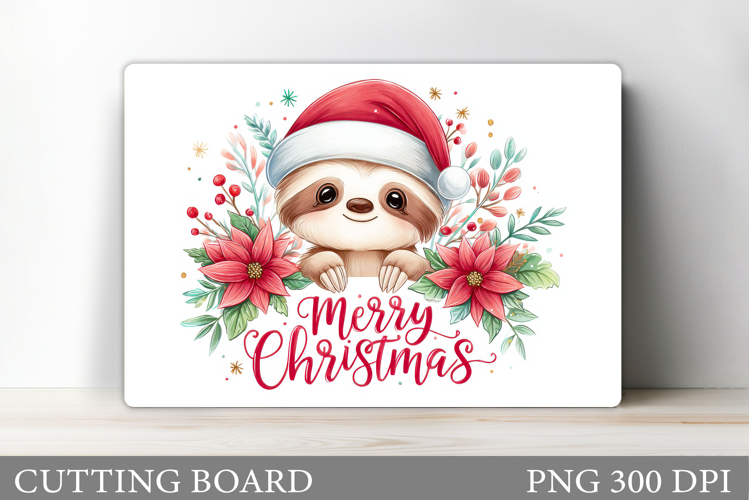 Christmas Sloth Cutting Board. Christmas Cutting Board