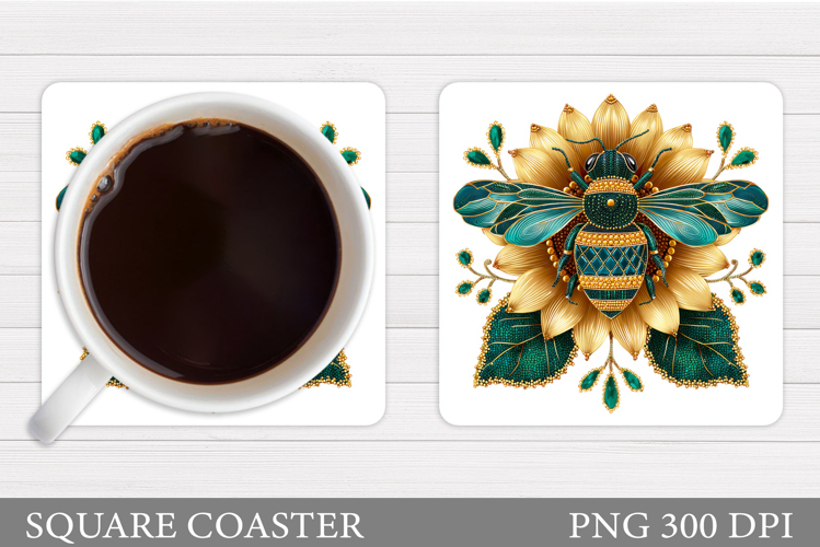 Bee Car Coaster Design. Bee Coaster Sublimation