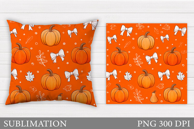 Pumpkin Pillow Design. Pumpkin Sublimation example image 1